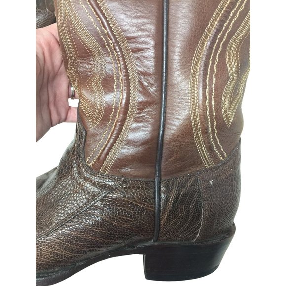 Vaccari Brown Snakeskin Leather Cowboy Boots USA 8 EE main image 7